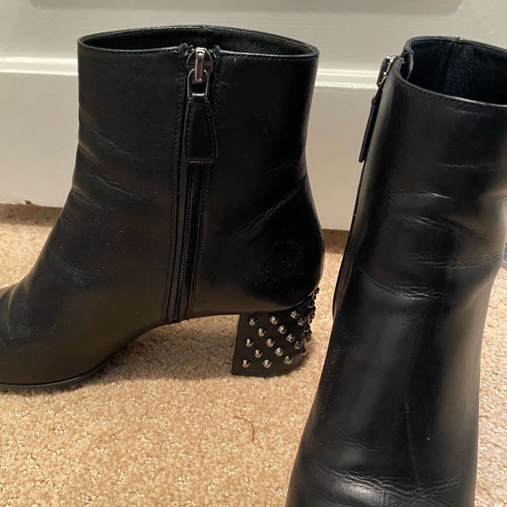 EUC PRADA black booties with studs (size 37)